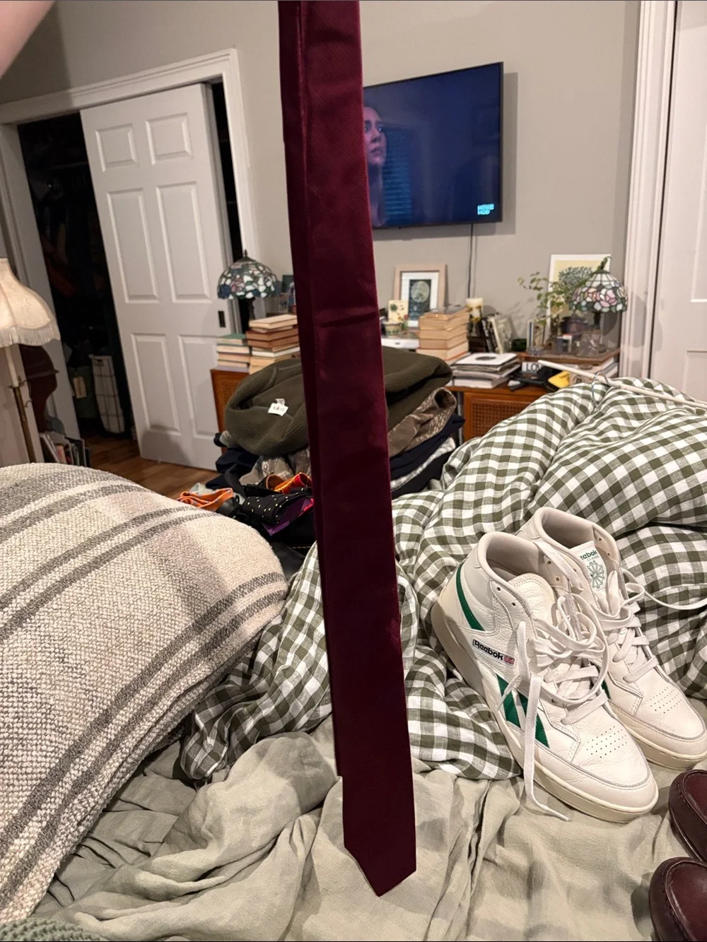 J. Crew Solid Burgundy Men's Silk Tie